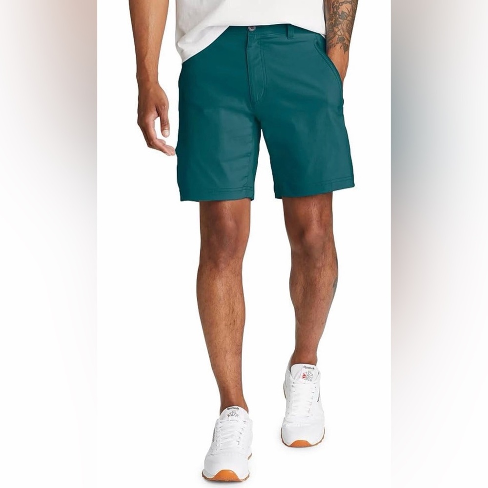 Men's Teal Flat Front WANDER Shorts TALL CLASSIC FIT 44T